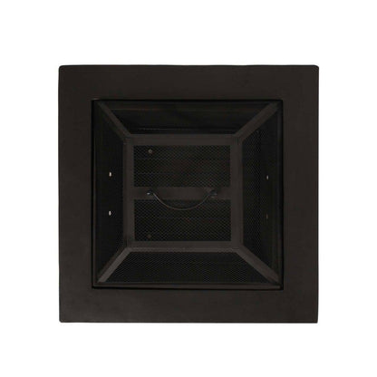 29 In. W X 17.2 In. H Square Wood Burning Outdoor Fire Pit in Grey