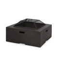29 In. W X 17.2 In. H Square Wood Burning Outdoor Fire Pit in Grey
