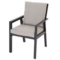Black 5-Piece Aluminum Outdoor Dining Set with Gray Cushion